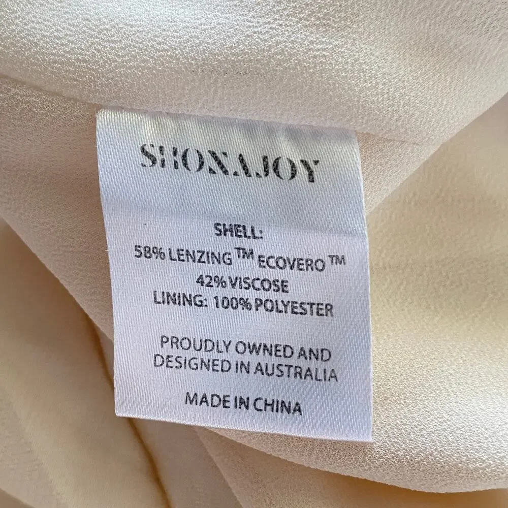 Shona Joy La Lune Tie Front Bias Midi Dress Cream - Picture 11 of 14